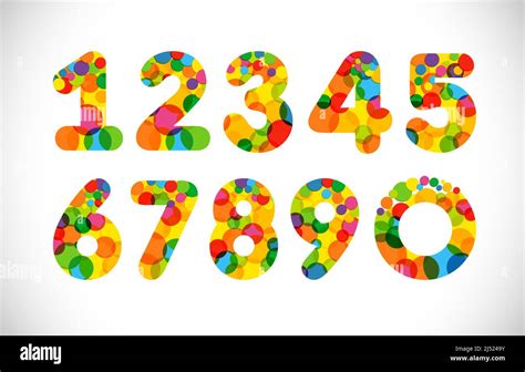 Conjunto De Números De Colores Creative Festiva Confeti Textured