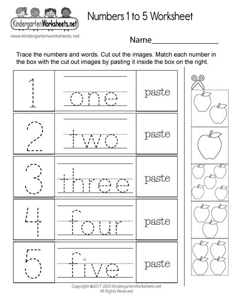 Trace My Numbers Kindergarten Worksheets