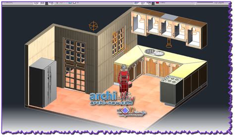 Download AutoCAD DWG file 3d kitchen Archi-new - Free Dwg file Blocks