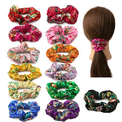 Xima 13pcslot Fashion Girls Silk Print Headband Elastic Hair Band Hair