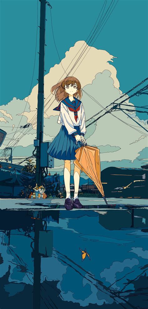 Wallpaper Anime Girls Original Characters School Uniform 978x2048