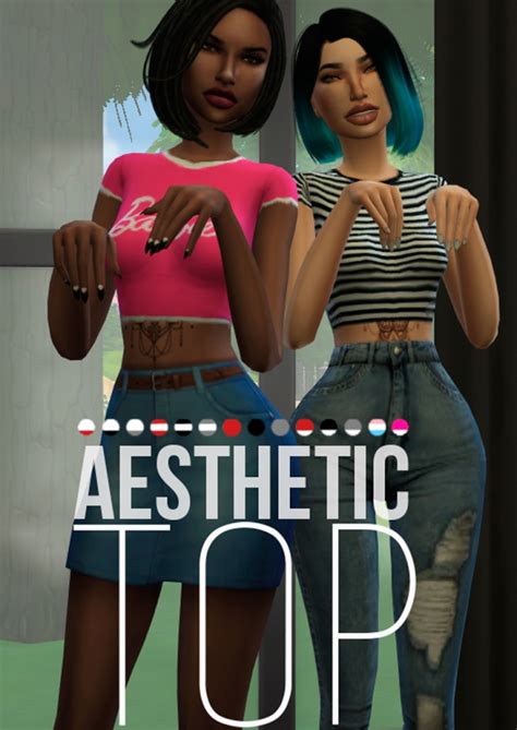 Aesthetic Girl Top At Candy Sims 4 Sims 4 Updates