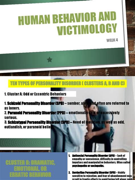 human behavior and victimology week 4 pdf personality disorder mental health