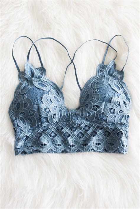 Amazing Lace Bralette In Blue Stone In 2020 Lace Bralette Amazing