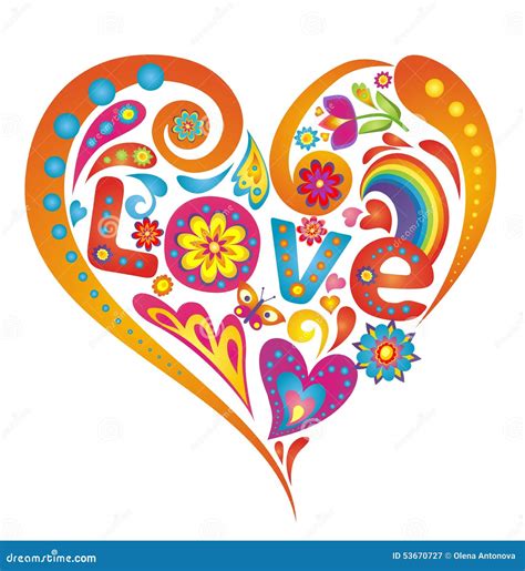 Colorful Heart Stock Vector Illustration Of Artwork 53670727