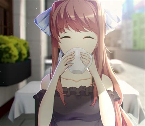 Just Monika And Her Coffee Ddlc