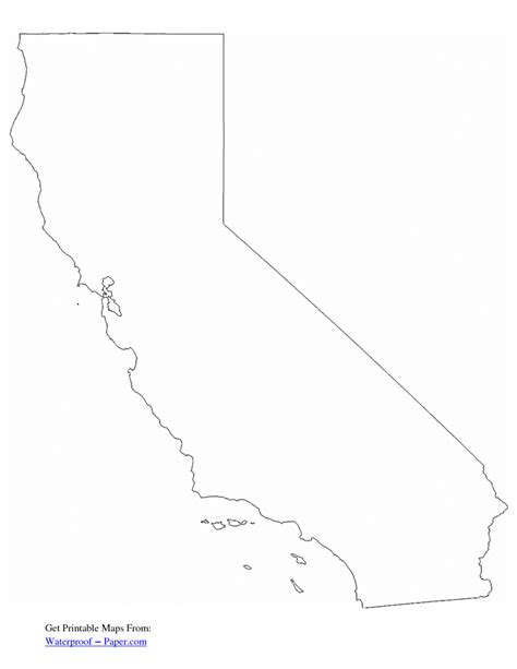 Blank Map Of California Printable Printable Maps