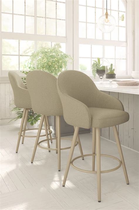 Whether at a formal gathering or relaxing at a cookout, these seats work in any setting. Weston Swivel Bar Stool with Back & Arms | Leather dining ...