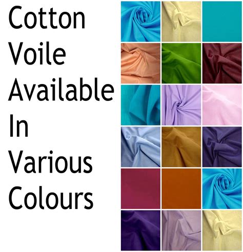 100 Cotton Muslin Voile Light Weight Sheer Fabric Lining