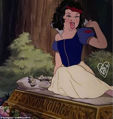 Snow White Sitting On Top Of A Bed In The Woods With Her Hands Behind