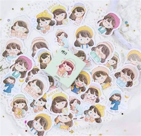 45pcs Cute Girl Stickers Kawaii Stickers Planner Deco Etsy