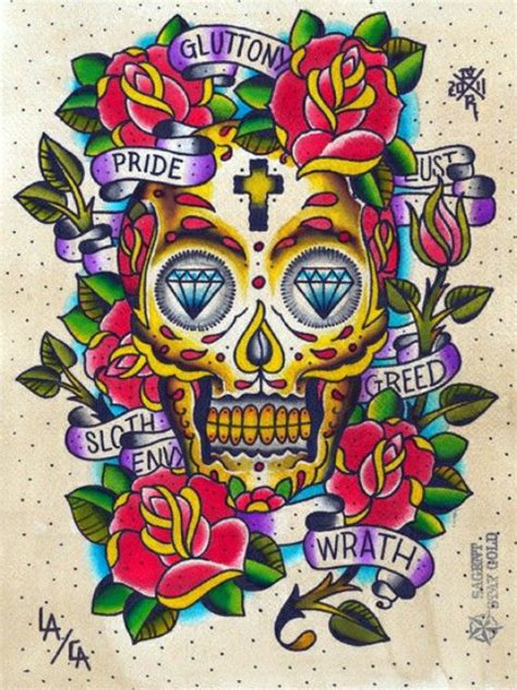 7 Deadly Sins Skull Sugar Skull Tattoos Candy Skulls Skull Art