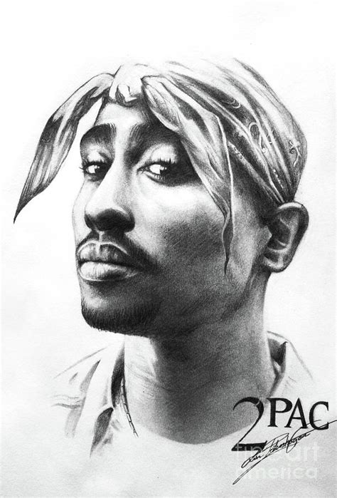 2pac Drawing By Lin Petershagen