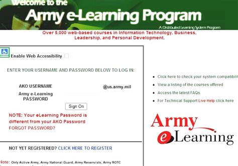 Army Knowledge Online Army E Learning Login