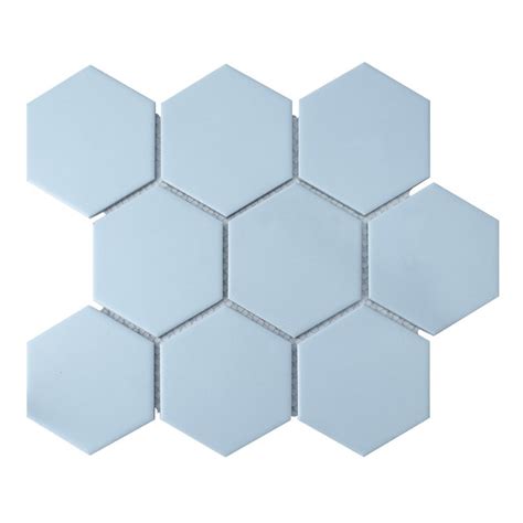 Hexagon Matt Blue Mosaic 9 5cm X 9 5cm 29 5cm X 25 6cm Wall And Floor Tile