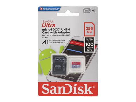 Sandisk 256gb Ultra Microsdxc A1 Uhs Iu1 Class 10 Memory Card With