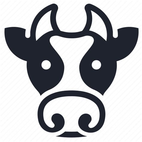 Animal Character Cow Farm Farming Head Milk Icon