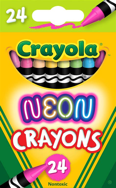 Crayola Neon Crayons, Assorted Colors, Beginner Child, 24 Pieces ...