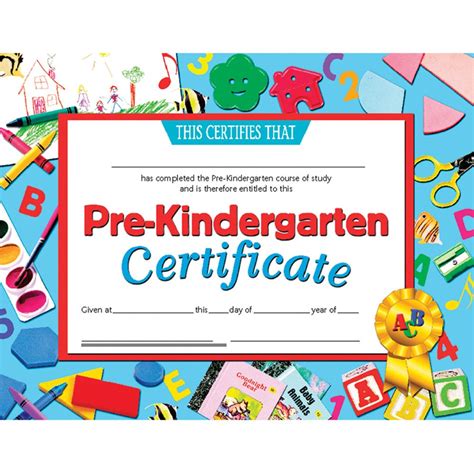 Preschool graduation certificate border kindergarten certificate template. Pre-Kindergarten Certificate, 8.5" x 11", Pack of 30 - H ...