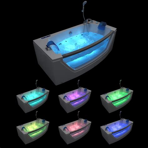 Luxus Whirlpool Badewanne 175x85 Cm Mit Glas Ozon LED Heizung Glasfront