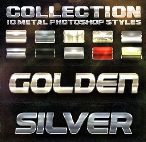 45 Classic Metal Layer Photoshop Styles Free Psd Downloads