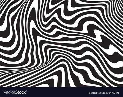Black And White Wave Stripe Optical Abstract Vector Image