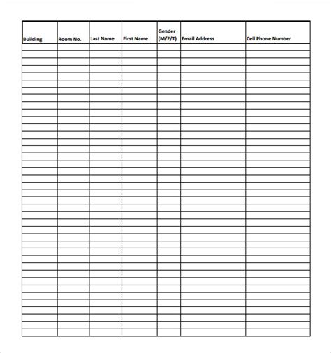 Roster Template 8 Download Free Documents In Pdf Word