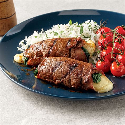 Roulades de boeuf au fromage et épinards