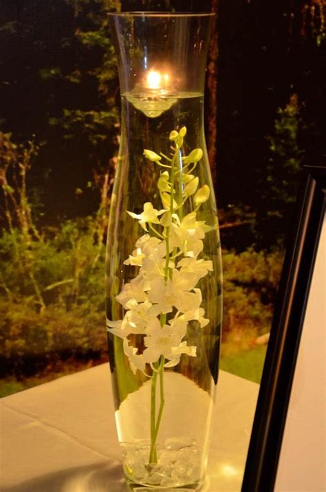 White Dendrobium Orchid Centerpiece Great Shaped Vase More Interest Than Plain Cylinder