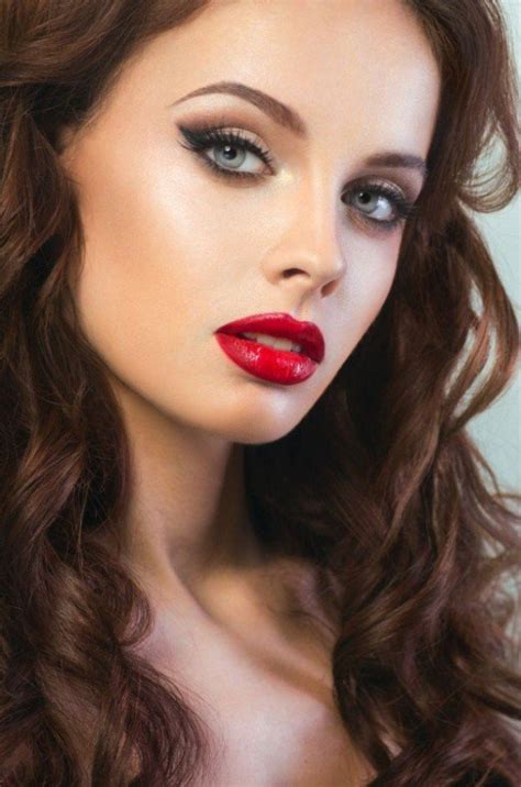 Beautiful Makeup And Red Lipstick All For Fashion Design