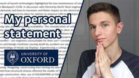 My Personal Statement Explained Oxford Engineering Student Youtube
