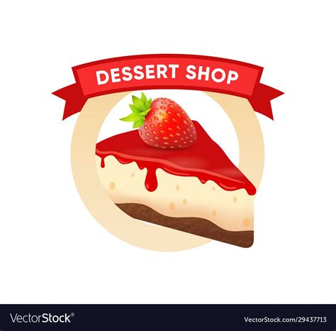 Dessert Shop Logo Logo Round Shape Badge Vector Image On Vectorstock