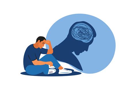 Depressed Man Sitting On Floor Mental Health Concept Depression