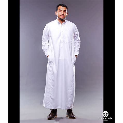 Jual Gamis Pria Arab Modern Keren Lengan Panjang Warna Putih Size Xs