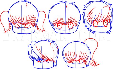 How To Draw Chibi Hair Step By Step Drawing Guide By Dawn Dragoart