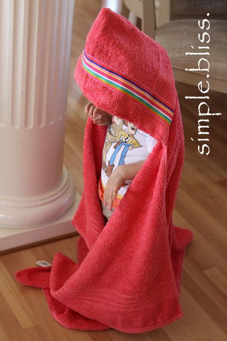 One Simple Bliss Diy Hooded Towels Hooded Towel Hooded Baby Towel