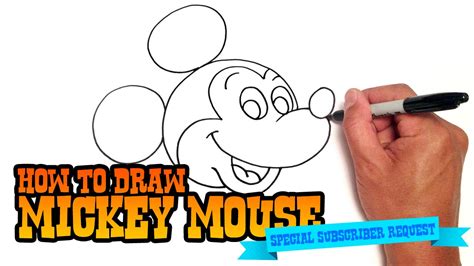 How To Draw Mickey Mouse Step By Step Video Youtube