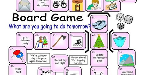 Board Game What Are You Going To Do Tomorrow Verbs English