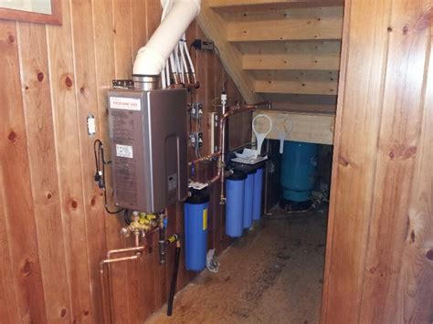 The sterilize solution ( chlorine) is added to the flow of water during filling operation sign of puregene in water is milky colour with chlorinated smell, left in system for some time then fully flushed before water is refilled. Mason Plumbing and Heating Ltd. - Water Filtration