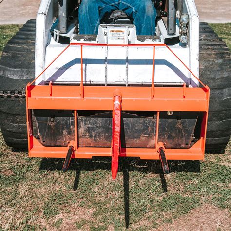 Ua Pallet Fork Orange Hay Frame Attachment With Headache Rack And