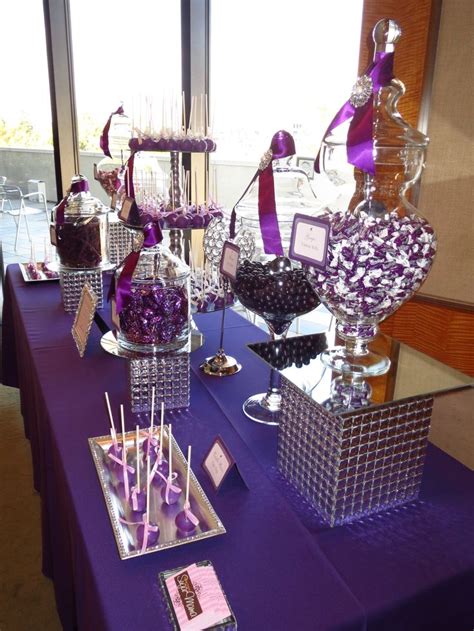 Elegant Purple Candy Table By Oc Sugar Mama Purple Candy Table Wedding Candy Purple Candy
