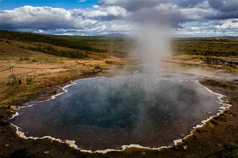 Thermal Lake Warm Hot Crater Steam Landscape Stock Photo Image Of