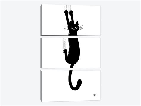 Black Cat Hanging On Canvas Print By Jenn Kay Icanvas