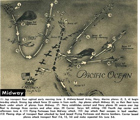 Battle Of Midway Magazine Article Battle Of Midway Map