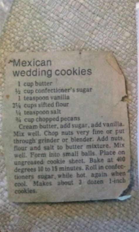 My nana (grandmother), grew up making these cookies, made them for her family, and then shared the recipe with my mom. The Snowball/Mexican Wedding Cookie recipe my grandma ...