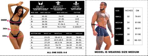 Models Sizing Chart Omg Miami Swimwear