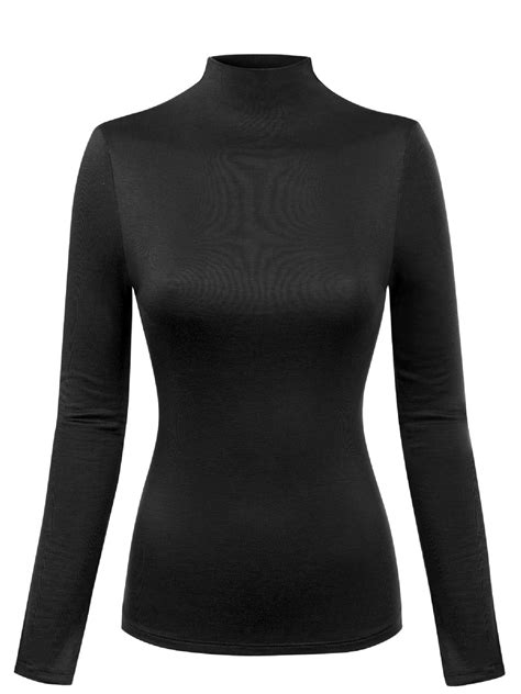 made by olivia women s mock neck long sleeve turtleneck slim fit sweater top
