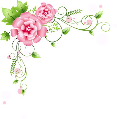 vintage flower border png - Corner Floral Decoration Png Clipart