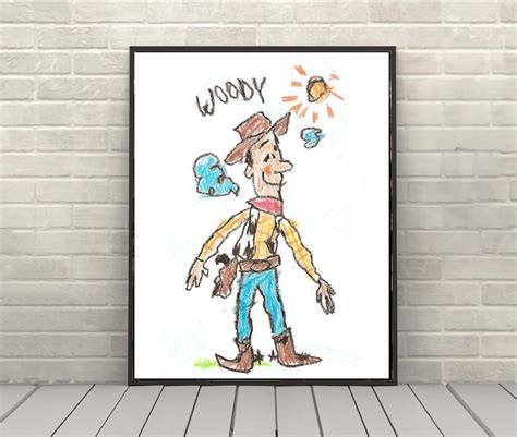 Toy Story Andy Drawing Woody Disney Movie Poster Craftcentralcompany