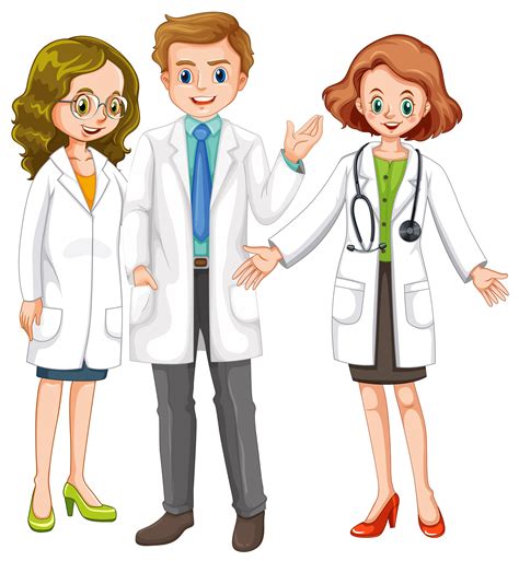 Three Doctors Standing Together Vector Art At Vecteezy
